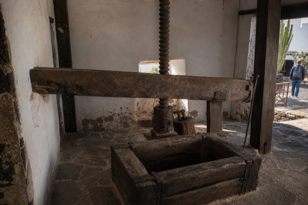El Grifo wine museum with old press
